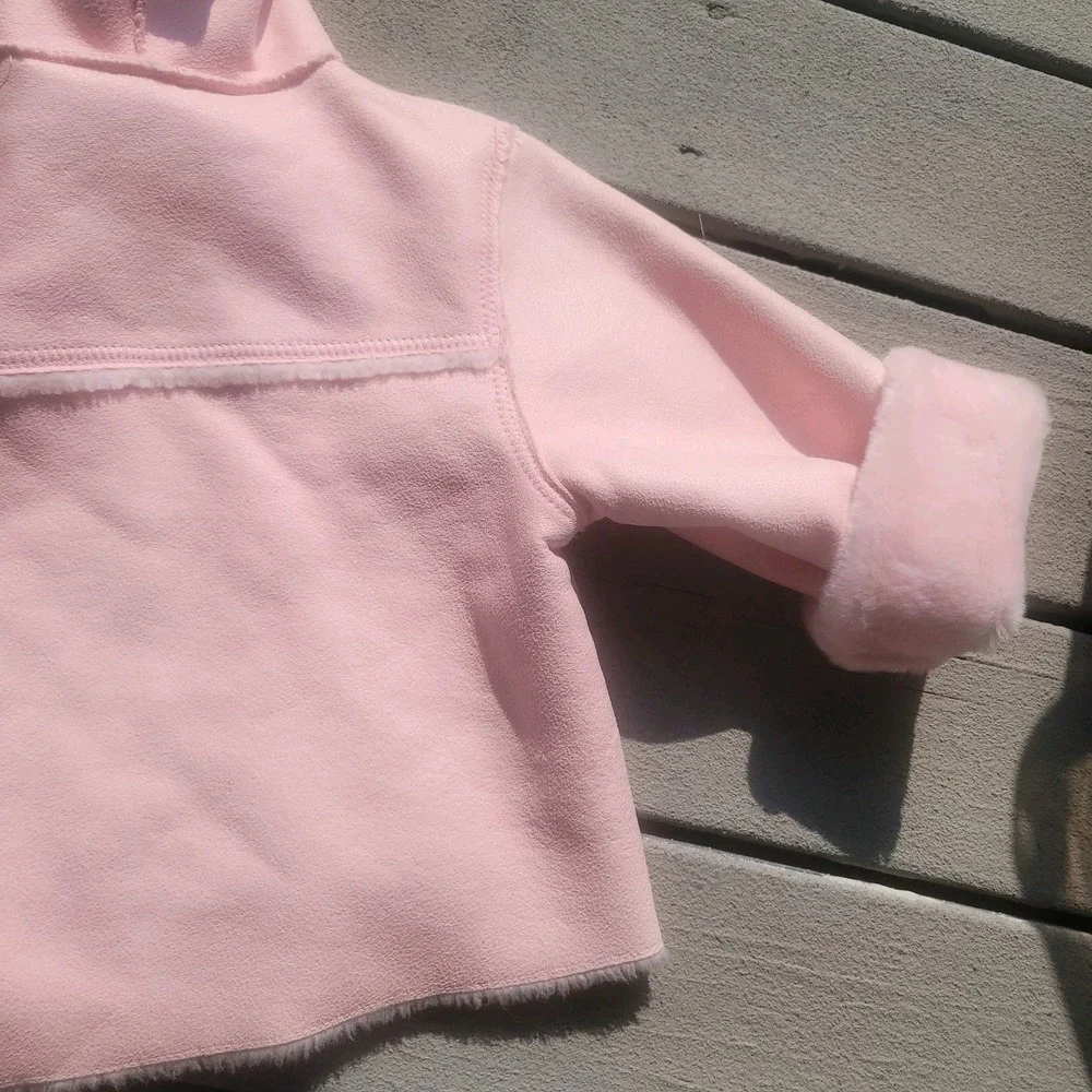 UGG Australia Girl's Sundance Jacket Coat Pink Size 6T Leather Sheepskin